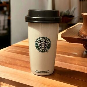 Starbucks Classic Logo Thermal Glass 12 Ounce Travel Cup!